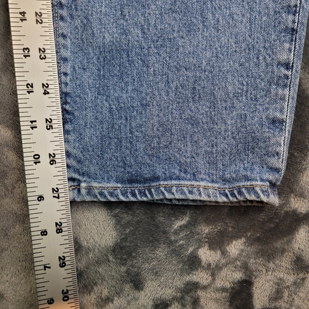 American Eagle Stretch Mom Jeans Womens 8 Regular Blue Distressed High Rise - Picture 8 of 8